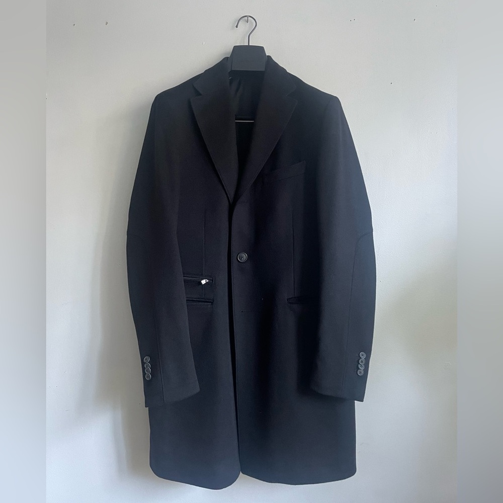 Corneliani Men's ID Wool Top Coat, Black